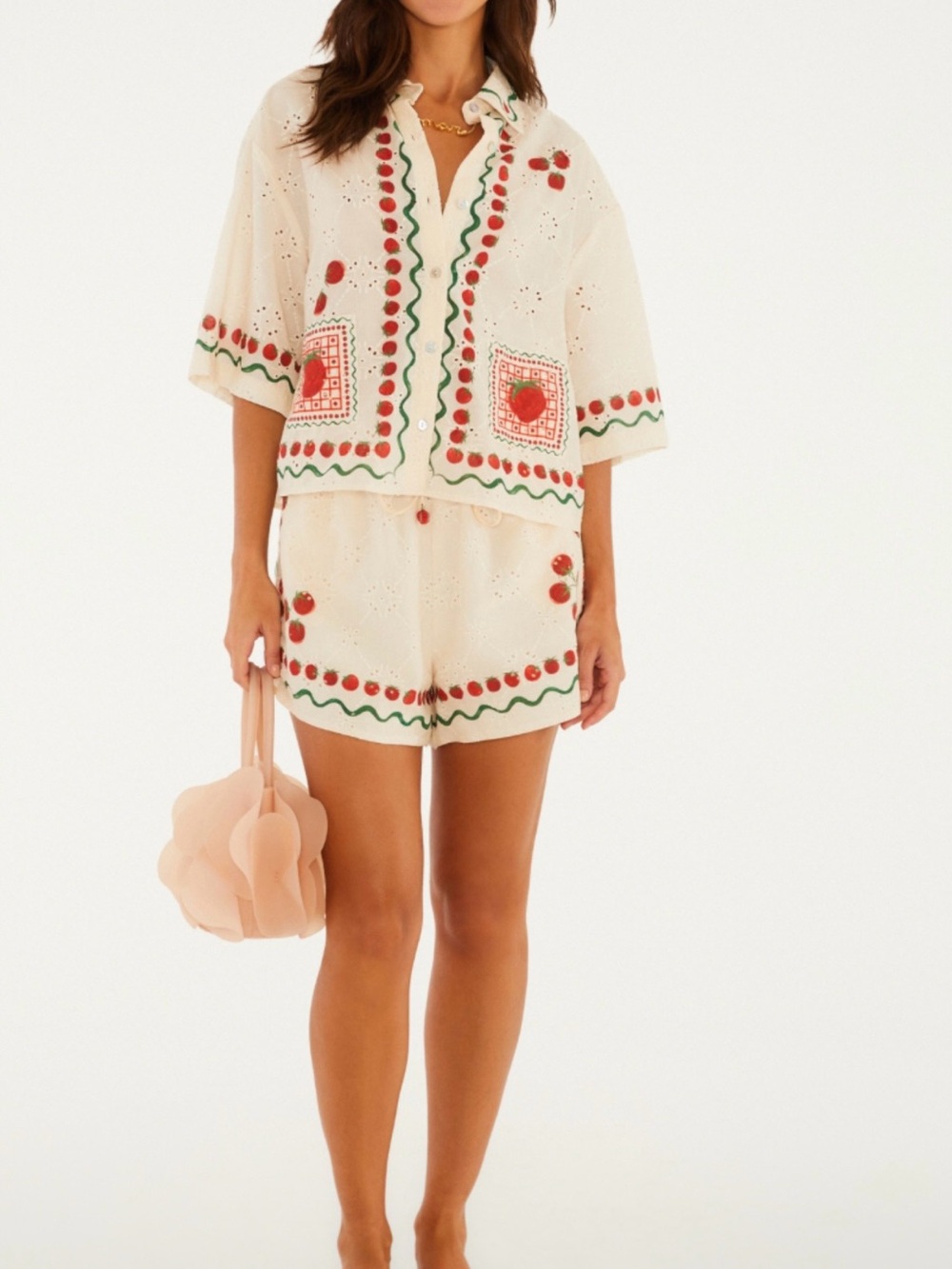 Farm Rio tomatoes embroidered Eyelet Two-Piece Set - Picture 3 of 4
